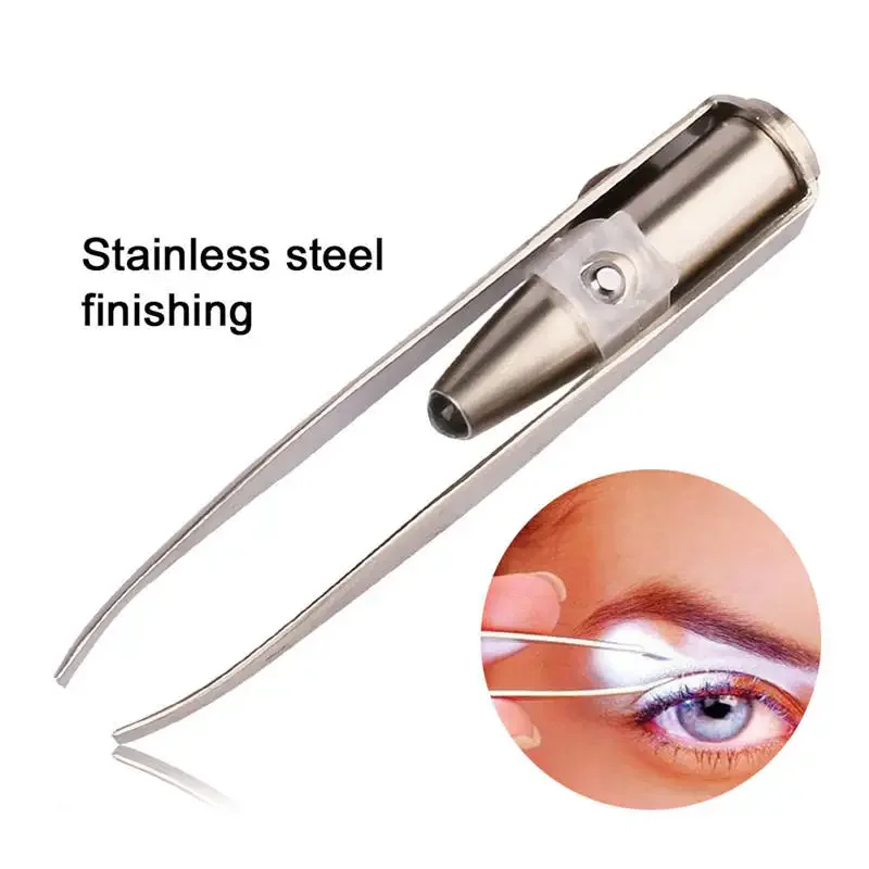 Beauty Makeup Design - Pinzas para cejas Led de acero