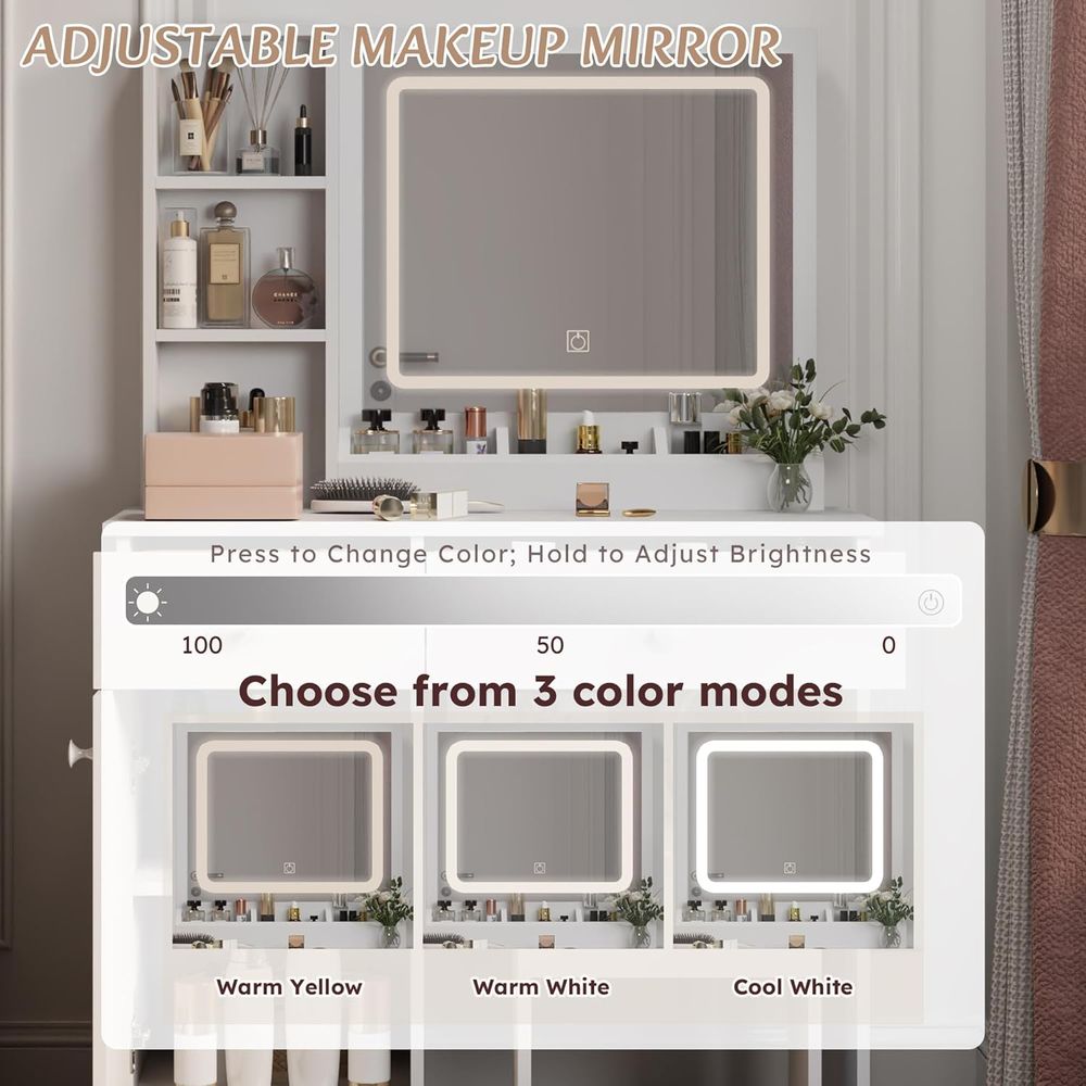 Juego de mesa de tocador, toca - Beauty Makeup Vanity Set reseña y precio
