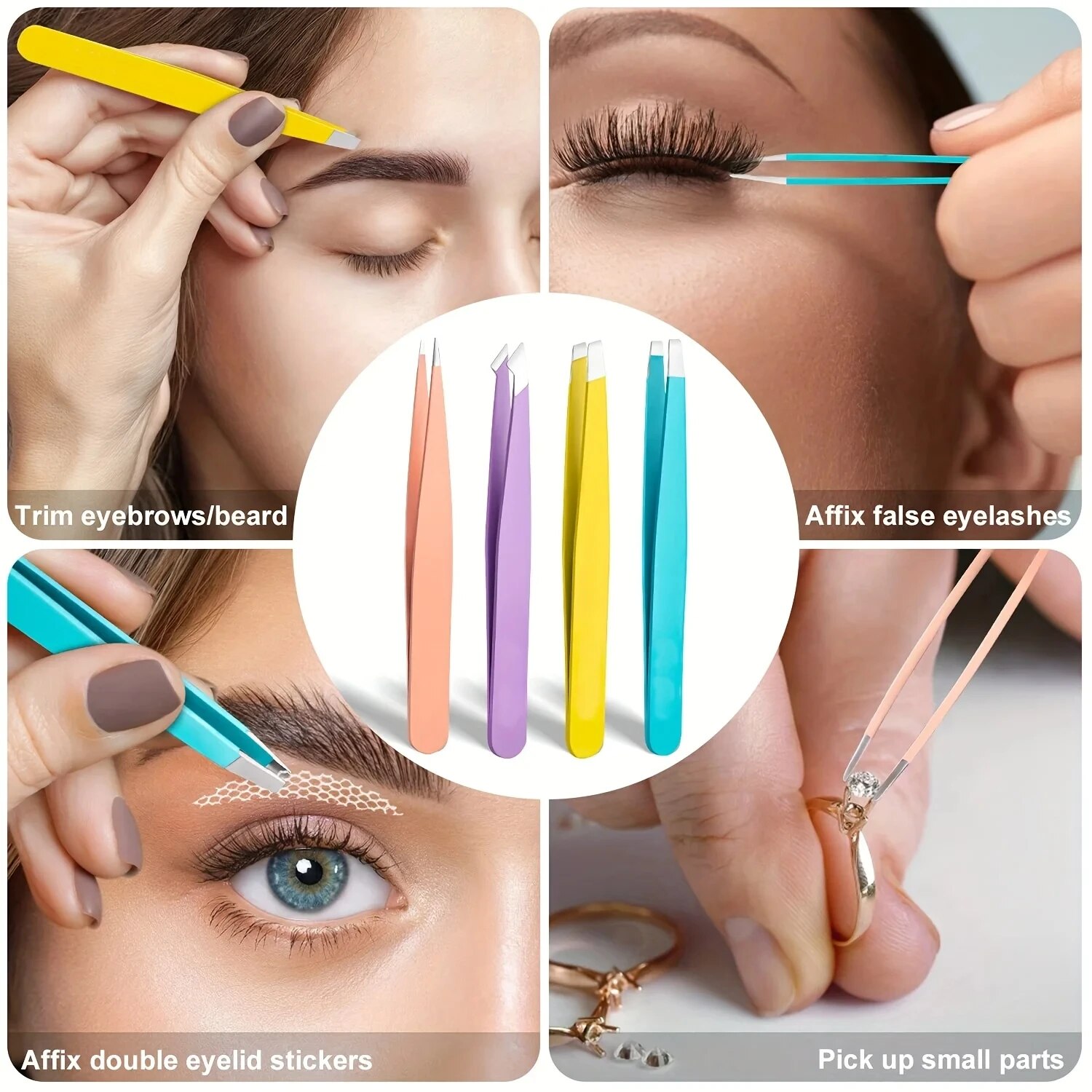Pinzas de Cejas Coloridas, Her - Beauty Makeup Remover reseña y precio