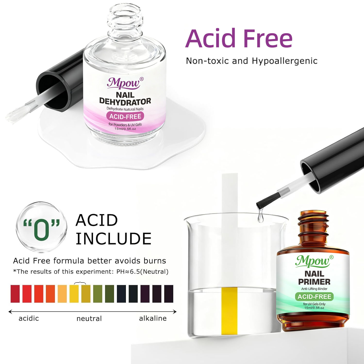Mpow 1/2 piezas 15ml Deshidrat - Nail Dehydrator Primer reseña y precio